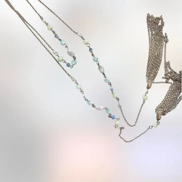 beaded layered necklace with tassels - Picture 3 of 4